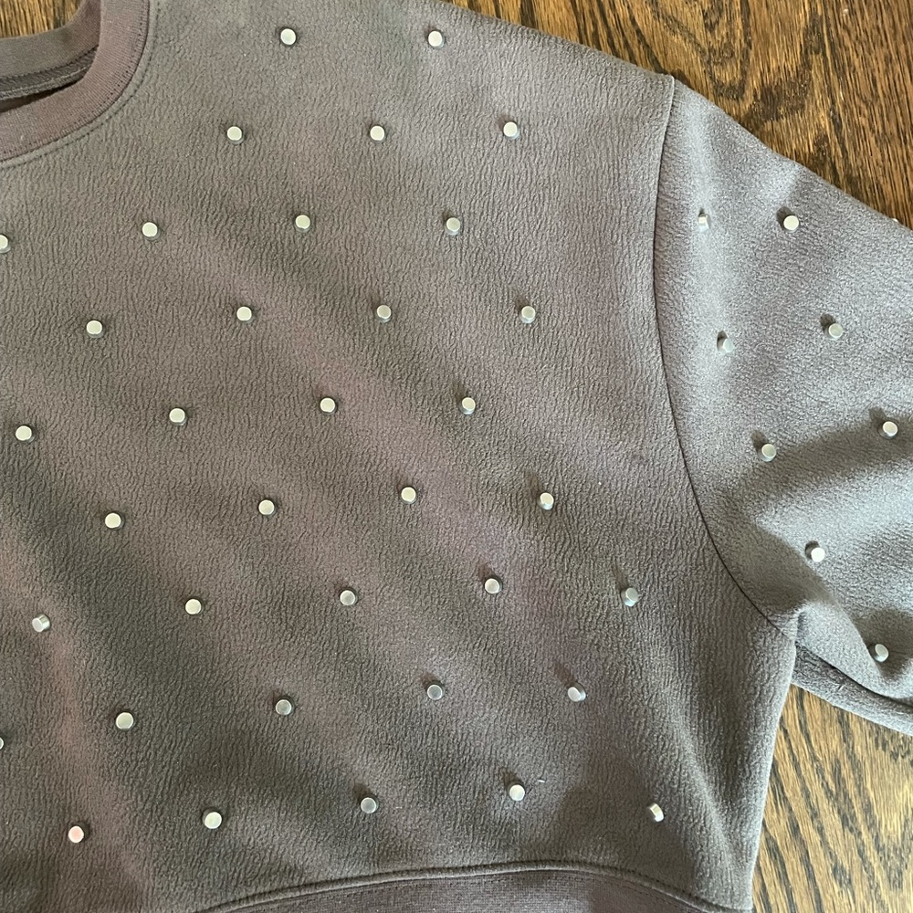 Zara cropped/studded sweatshirt